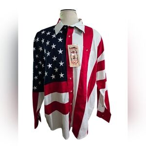 Patriotic Red, White, and Blue Men's Shirt Big And Tall NWT